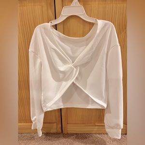 Cropped Sweatshirt Tie Front (M)